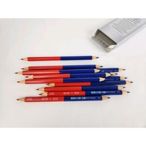 Vintage Koh-I-Noor Hardtmuth Office Colored Pencils Red Blue Double Ended # 3423